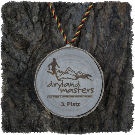Holzmedaille Holzmedaille Baumscheibenmedaille Birke mit Rinde, Neureuth Sprint 2016