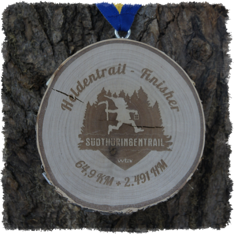 Holzmedaille Holzmedaille Baumscheibenmedaille Birke mit Rinde, Neureuth Sprint 2016