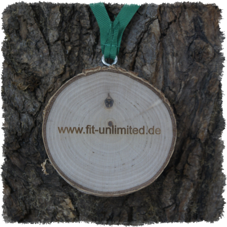 Holzmedaille Holzmedaille Baumscheibenmedaille Birke mit Rinde, Neureuth Sprint 2016