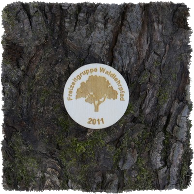 Sperrholzmarke, Holzmarke, Holzchip, Wertchip rund 45 mm.