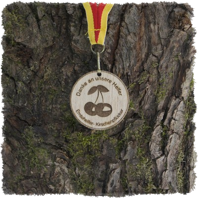 Sperrholzmedaille, Holzmedaille rund 45 mm.