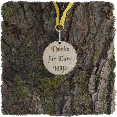 Sperrholzmedaille, Holzmedaille rund 45 mm.