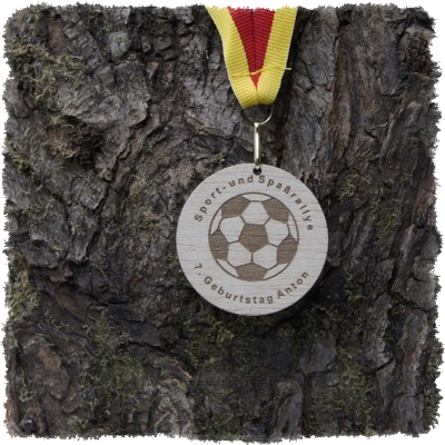 Sperrholzmedaille, Holzmedaille rund 50 mm.