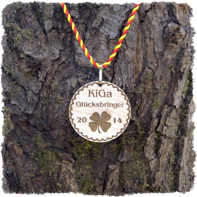 Sperrholzmedaille, Holzmedaille rund 50 mm.