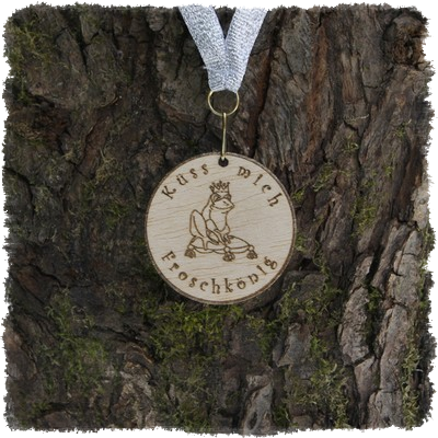 Sperrholzmedaille, Holzmedaille rund 50 mm.