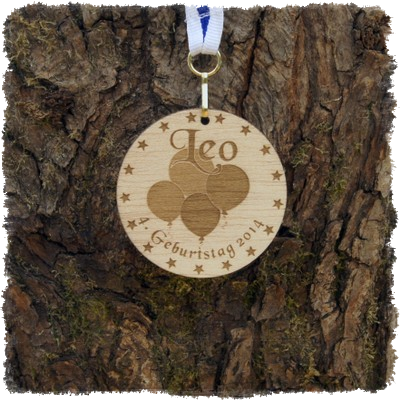 Sperrholzmedaille, Holzmedaille rund 60 mm.
