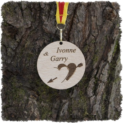 Sperrholzmedaille, Holzmedaille rund 60 mm.