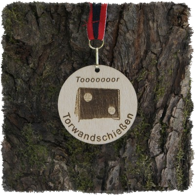Sperrholzmedaille, Holzmedaille rund 60 mm.