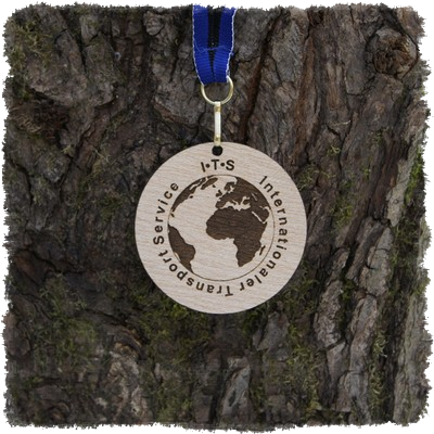 Sperrholzmedaille, Holzmedaille rund 60 mm.