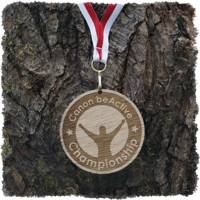 Sperrholzmedaille, Holzmedaille rund 70 mm, Schneesportschule Zorneding