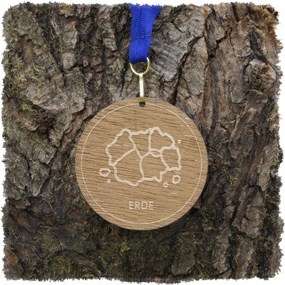 Sperrholzmedaille, Holzmedaille rund 70 mm, Kampfkunstschule Zorneding