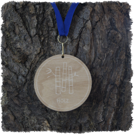 Sperrholzmedaille, Holzmedaille rund 70 mm