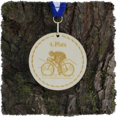 Sperrholzmedaille, Holzmedaille rund 70 mm.