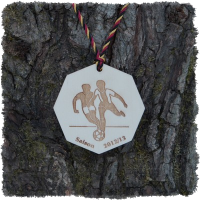 Sperrholzmedaille, Holzmedaille 8-eckig.