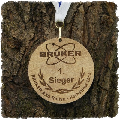 Sperrholzmedaille, Holzmedaille rund 80 mm.