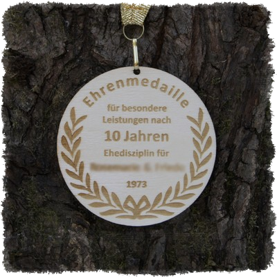 Sperrholzmedaille, Holzmedaille rund 80 mm.