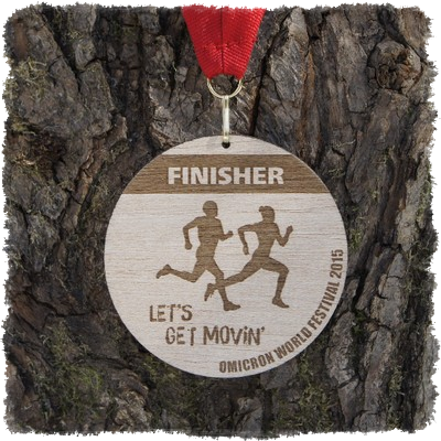 Sperrholzmedaille, Holzmedaille rund 80 mm.