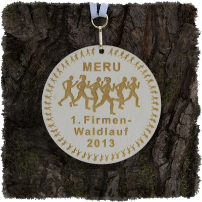 Sperrholzmedaille, Holzmedaille rund 80 mm.