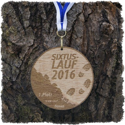 Sperrholzmedaille, Holzmedaille rund 80 mm.