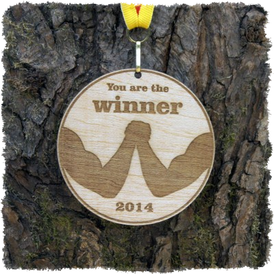 Sperrholzmedaille, Holzmedaille rund 80 mm.