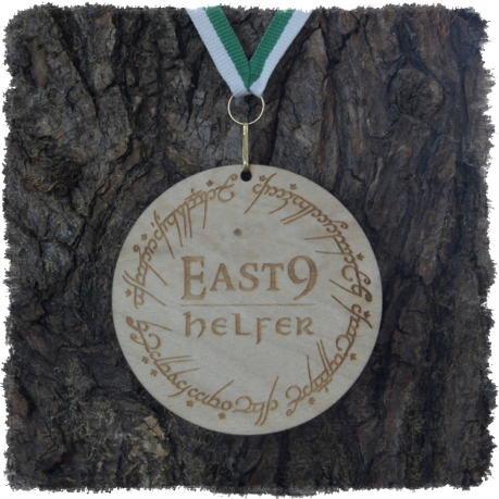 Sperrholzmedaille, Holzmedaille rund 85 mm.