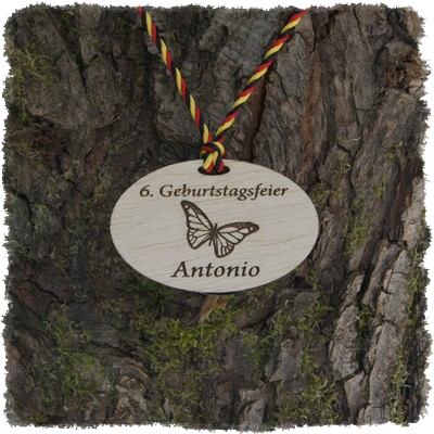 Sperrholzmedaille, Holzmedaille oval 70 x 45 mm.